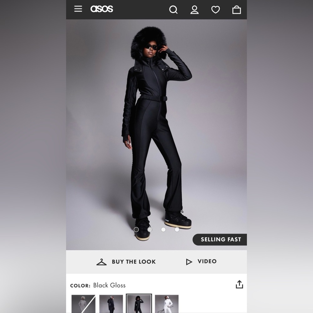 ASOS 4505 Ski & Snow Belted Slim Leg Fur Hood Ski Suit - Picture 10 of 13